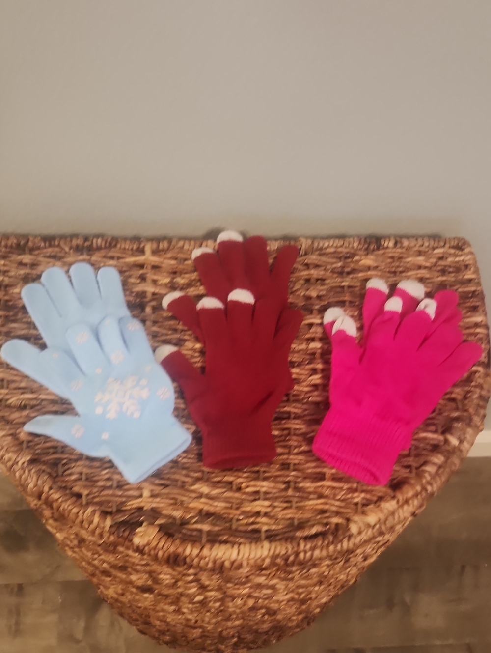 Free With Purchase* Women's Winter Gloves - Light Blue, Burgundy, Hot Pink